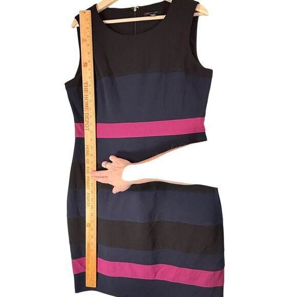Tommy Hilfiger Career Sheath Dress SIZE 14 Womens ColorBlock Bodycon Stripe Blk - Picture 5 of 10